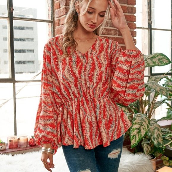 BALLOON SLEEVE BLOUSE - Picture 4 of 5